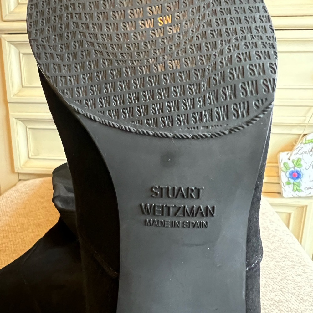 NIB Stuart Weitzman Hinterland Black Suede Over the Knee Boots Size 6.5 - Picture 6 of 11
